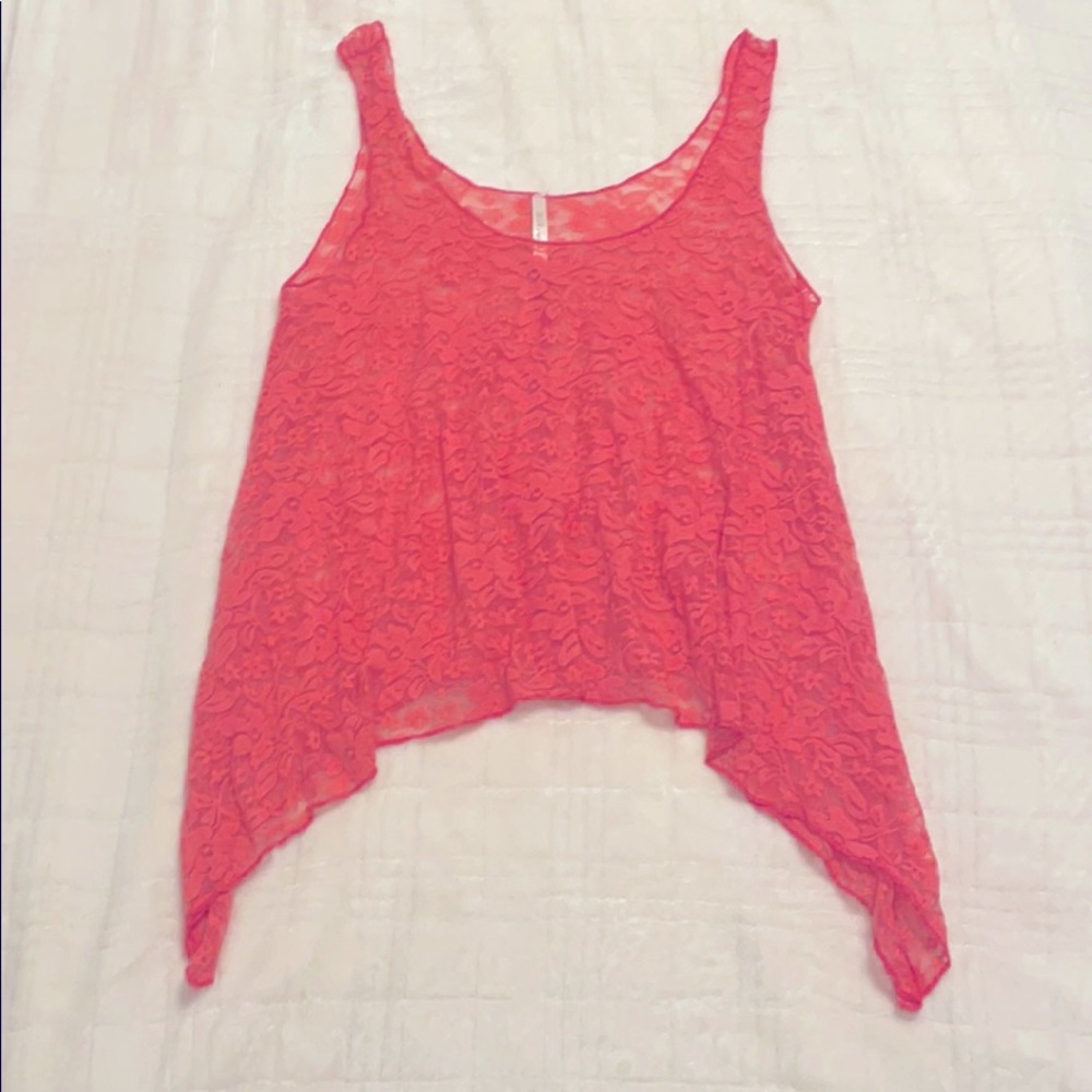 💎 Sheer Lace Pink Top